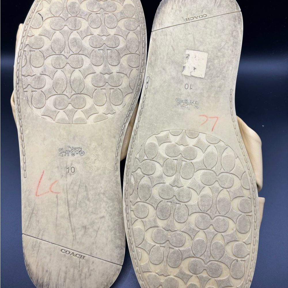 Coach Women's Tan Leather Knot Sandals - Picture 3 of 5